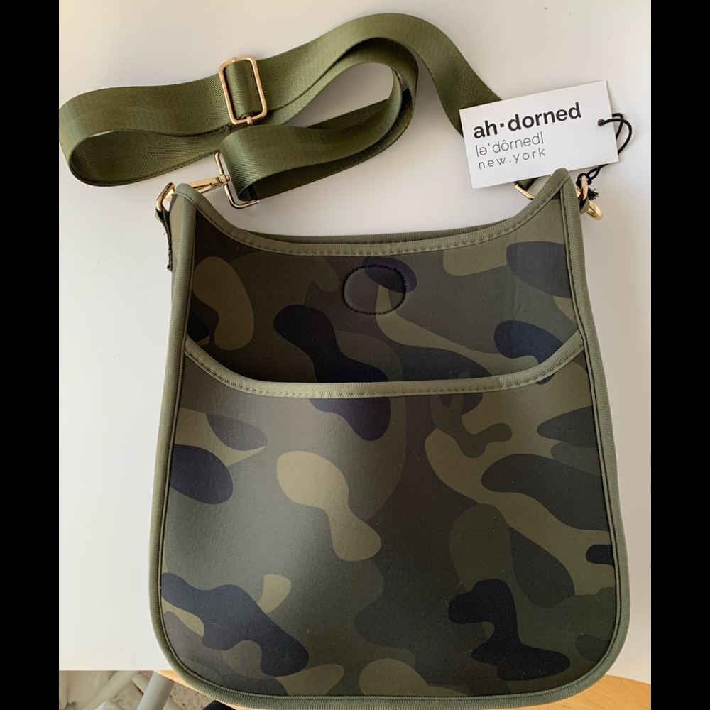 NWT Ah-Dorned Camo Messenger Bag